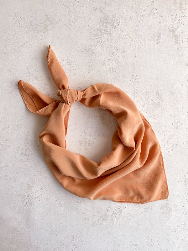'The Classic' Washable Silk Scarf in Apricot