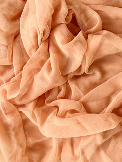 Silk Gossamer Textile in Apricot