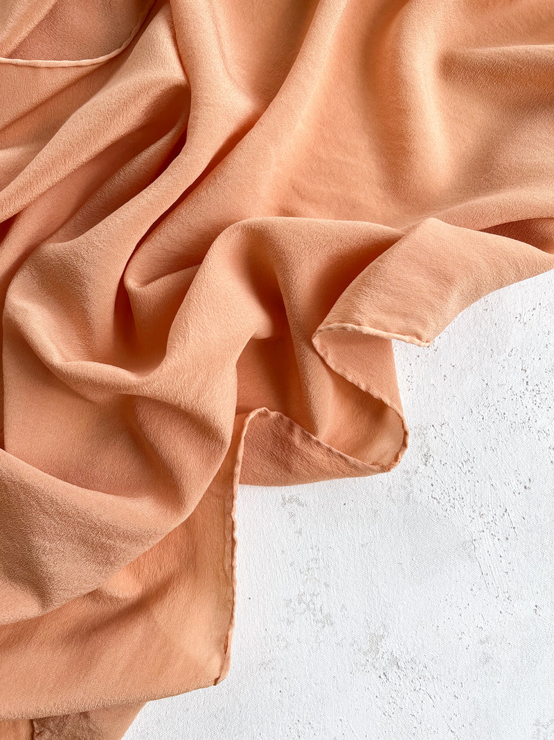 'The Scout' Washable Silk Scarf in Apricot