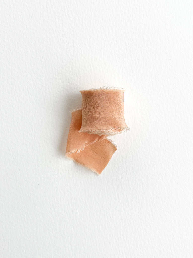 Peach, Crinkle Silk Ribbon