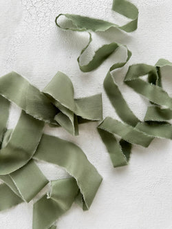 Dusty Sage Green Silk Classic Ribbon 476