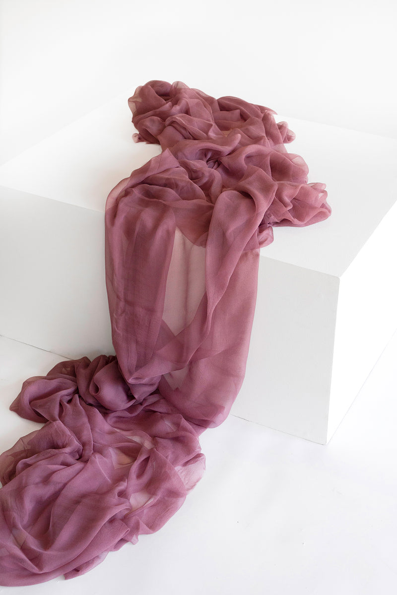 Silk Gossamer Textile in Rose