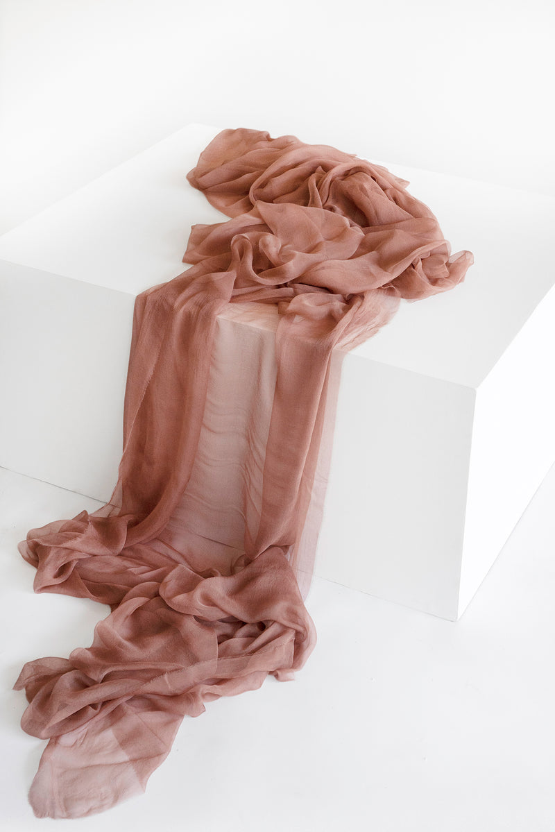 Silk Gossamer Textile in Rose Gold