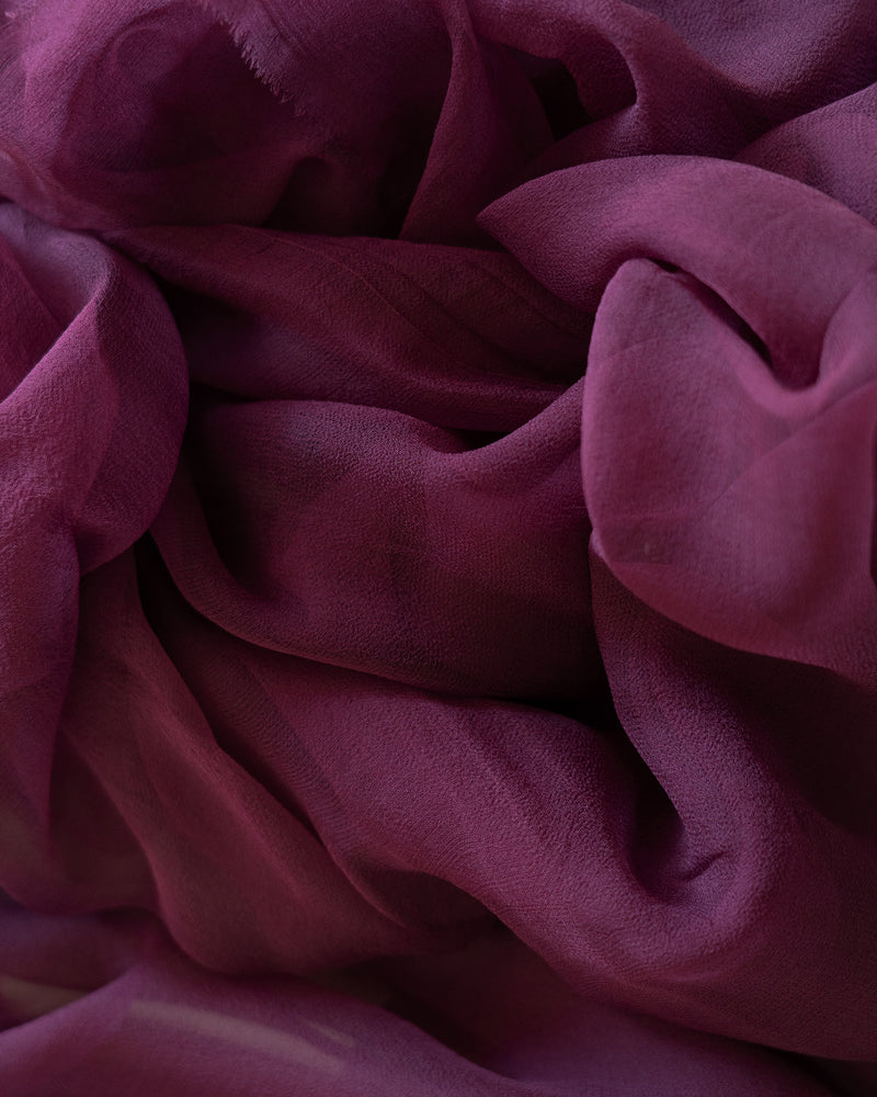Silk Gossamer Textile in Berry