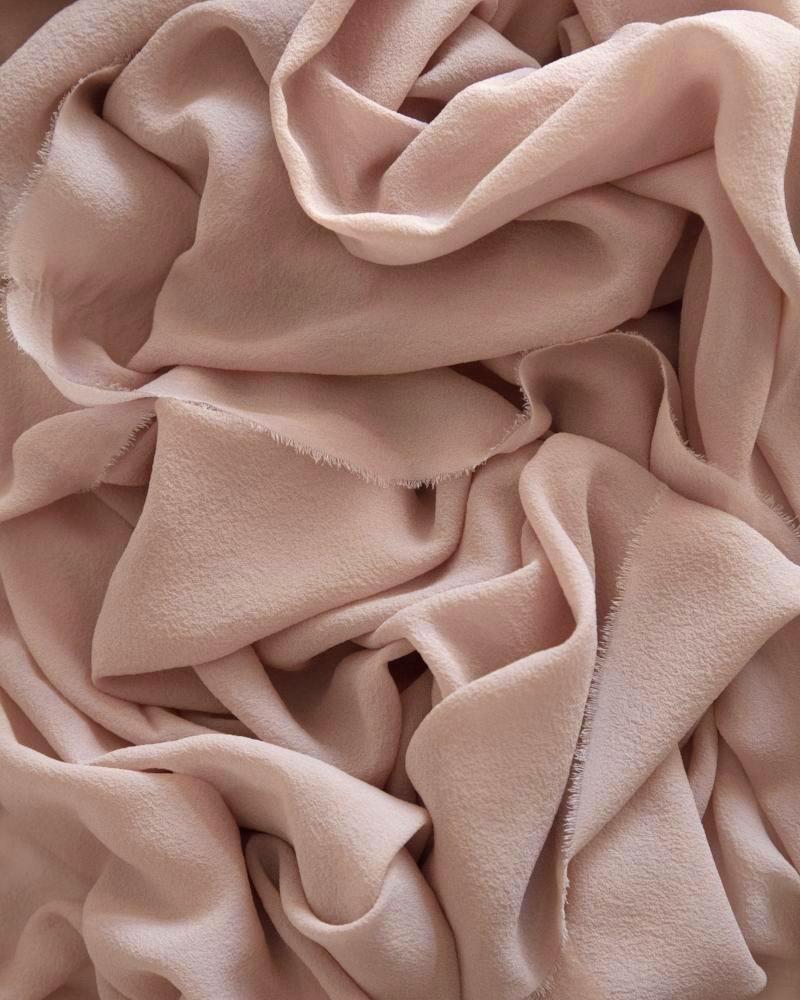 Tono + co Classic Silk Textile in Peach. Perfect for styling, tabletop design, detail work, or as a table runner. Find your inspiration through color and silk. Lovingly hand-dyed in Santa Ana, California and available in 24 signature colors. Check out our website for more styling, flat-lay, and color tips.