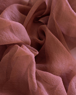 Tono + co Gossamer Silk Textile in Copper. Perfect for styling, tabletop design, detail work, or as a table runner. Find your inspiration through color and silk. Lovingly hand-dyed in Santa Ana, California and available in 24 signature colors. Check out our website for more styling, flat-lay, and color tips.