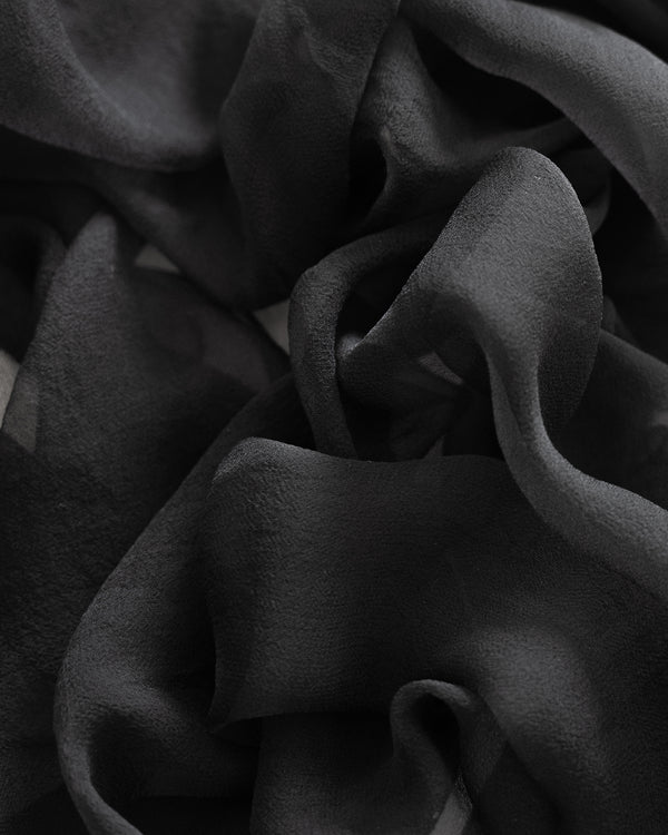 Tono + co Gossamer Silk Textile in Charcoal. Perfect for styling, tabletop design, detail work, or as a table runner. Find your inspiration through color and silk. Lovingly hand-dyed in Santa Ana, California and available in 24 signature colors. Check out our website for more styling, flat-lay, and color tips.