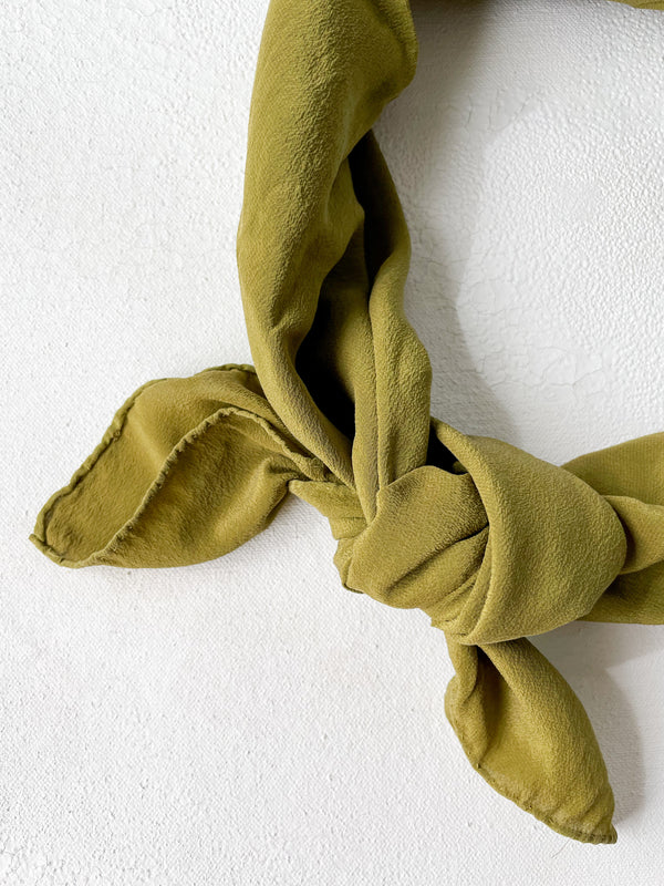 Medium Yellow Green Silk Scarf 'The Classic' 367