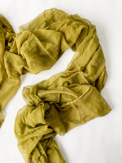 Medium Yellow Green Silk Gossamer Styling Textile 370