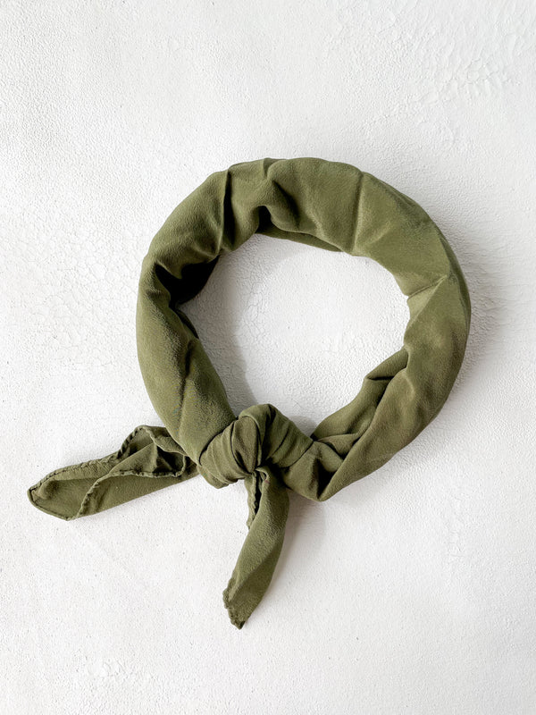 Medium Brown-Green Silk Scarf 'The Scout' 373