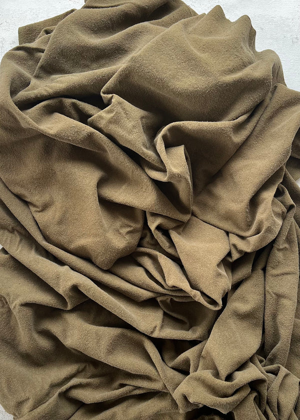 Olive Brown Silk Heavyweight Blanket Scarf 409