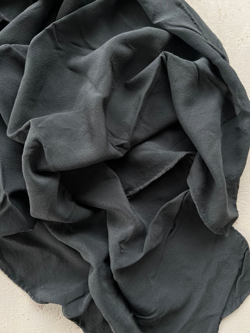 Dark Blue-Grey Silk Scarf 'The Classic' 456