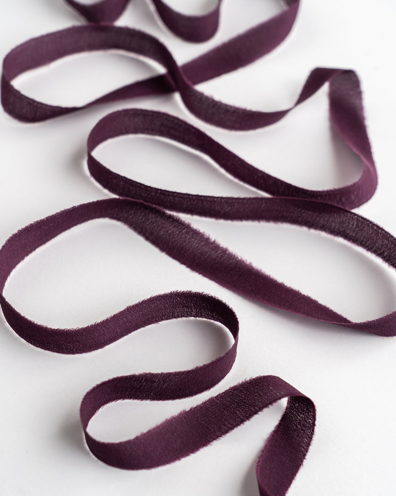 Silk Ribbon Trim in Aubergine