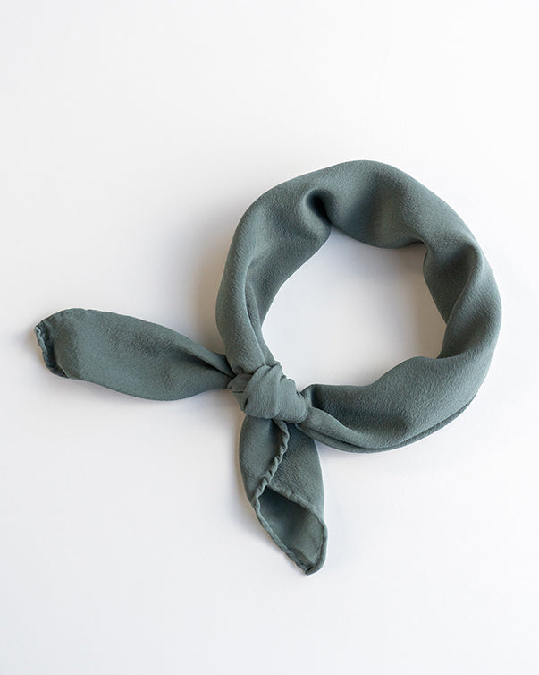 'The Scout' Washable Silk Scarf in Lake