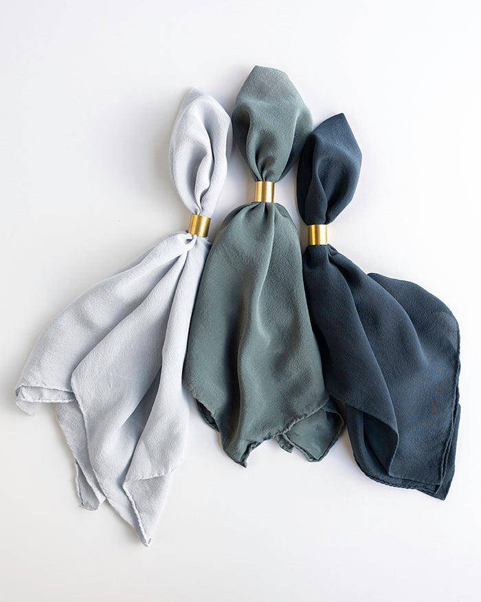 'The Scout' Washable Silk Scarf in Ocean