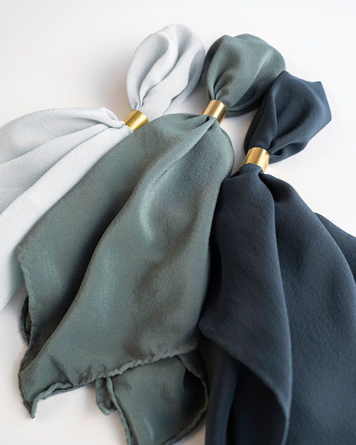 'The Scout' Washable Silk Scarf in Cloud