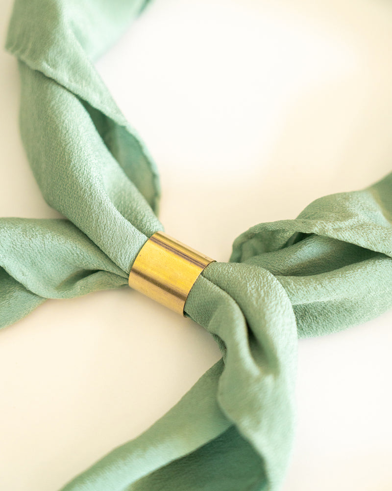 'The Scout' Washable Silk Scarf in Celadon