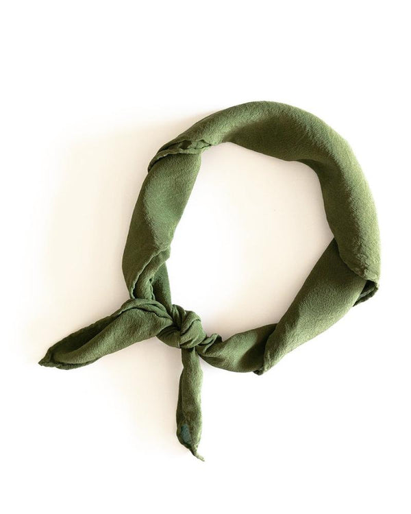 'The Scout' Washable Silk Scarf in Olive