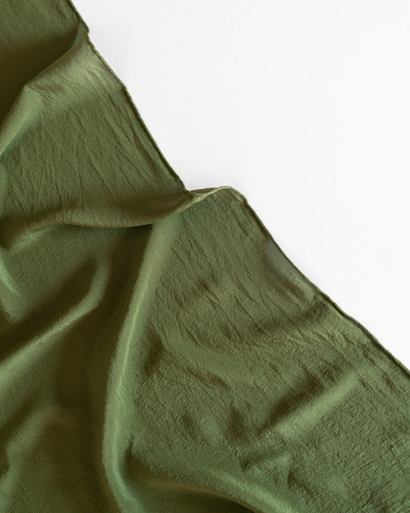 'The Classic' Washable Silk Scarf in Olive