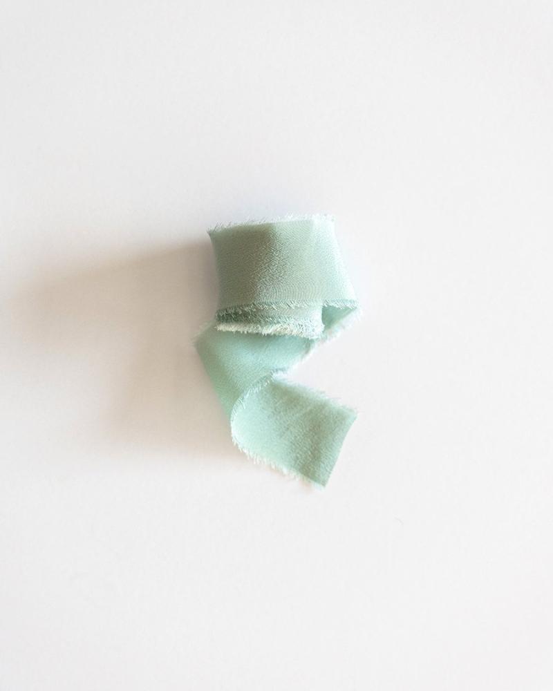 Tono + co Classic Silk Ribbon in Limited Edition Celadon. Lovingly hand-dyed in Santa Ana, California and available in 24 signature colors. Check out our website for more color, styling, and bridal inspiration. 