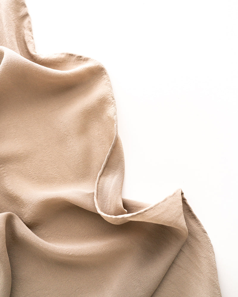 'The Classic' Washable Silk Scarf in Sand