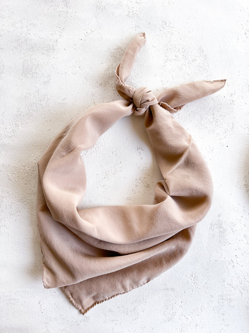 'The Classic' Washable Silk Scarf in Dune