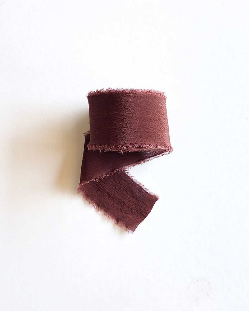 Dark Red-Brown Silk Classic Ribbon 073