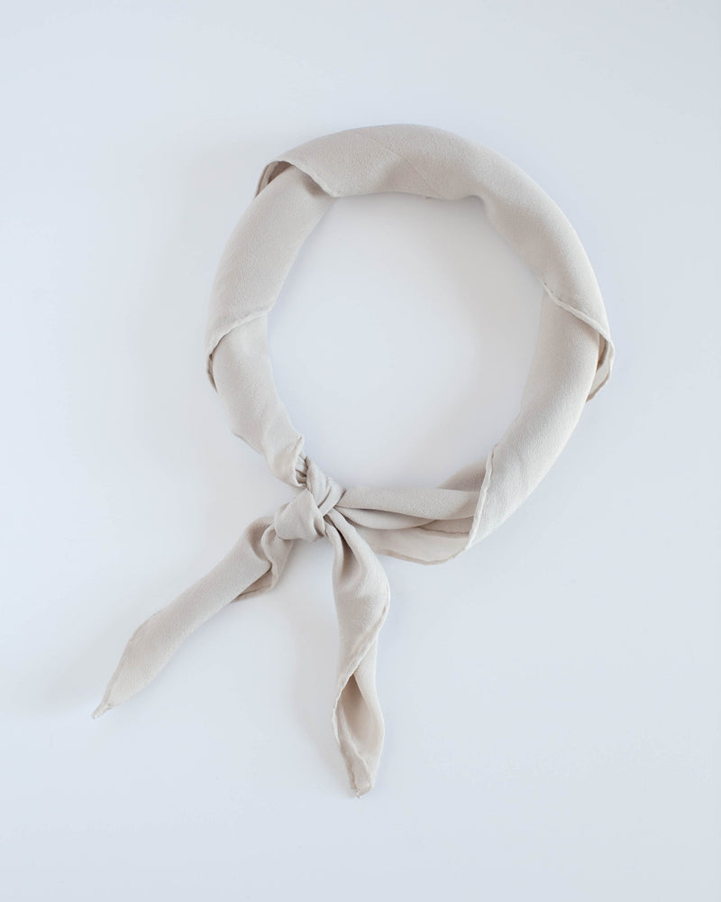 'The Scout' Washable Silk Scarf in Bone