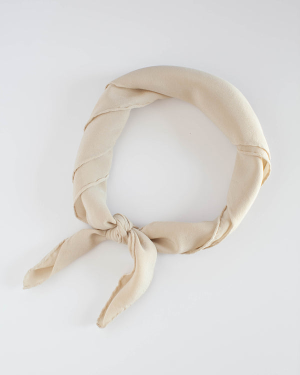 'The Scout' Washable Silk Scarf in Cream