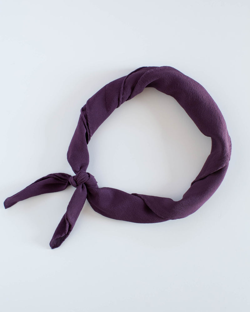 'The Scout' Washable Silk Scarf in Aubergine