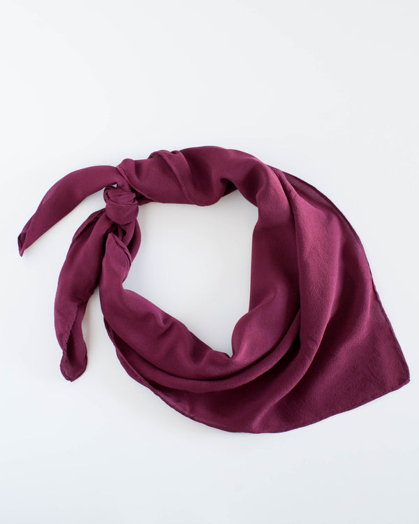 'The Classic' Washable Silk Scarf in Berry