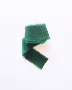 Emerald Green Silk Classic Ribbon 035
