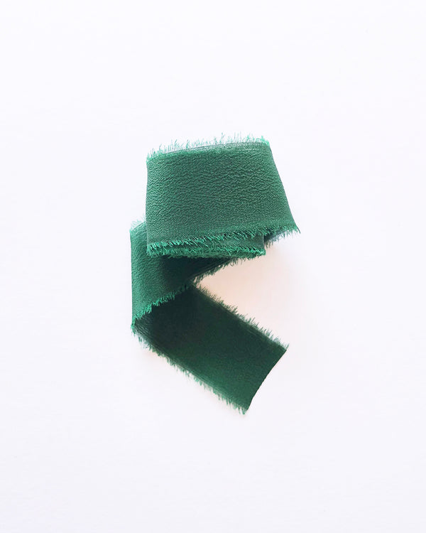 Emerald Green Silk Classic Ribbon 035