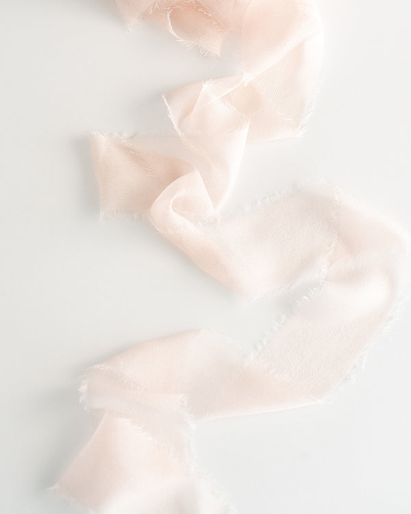 Tono + co Limited Edition Champagne in Gossamer Silk Ribbon. View the new fall favorites featuring Champagne + Terra Cotta + Rust, lovingly hand-dyed in Santa Ana, California. Check out our website for more color, wedding, and styling inspiration.