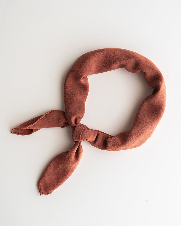 'The Scout' Washable Silk Scarf in Terra Cotta