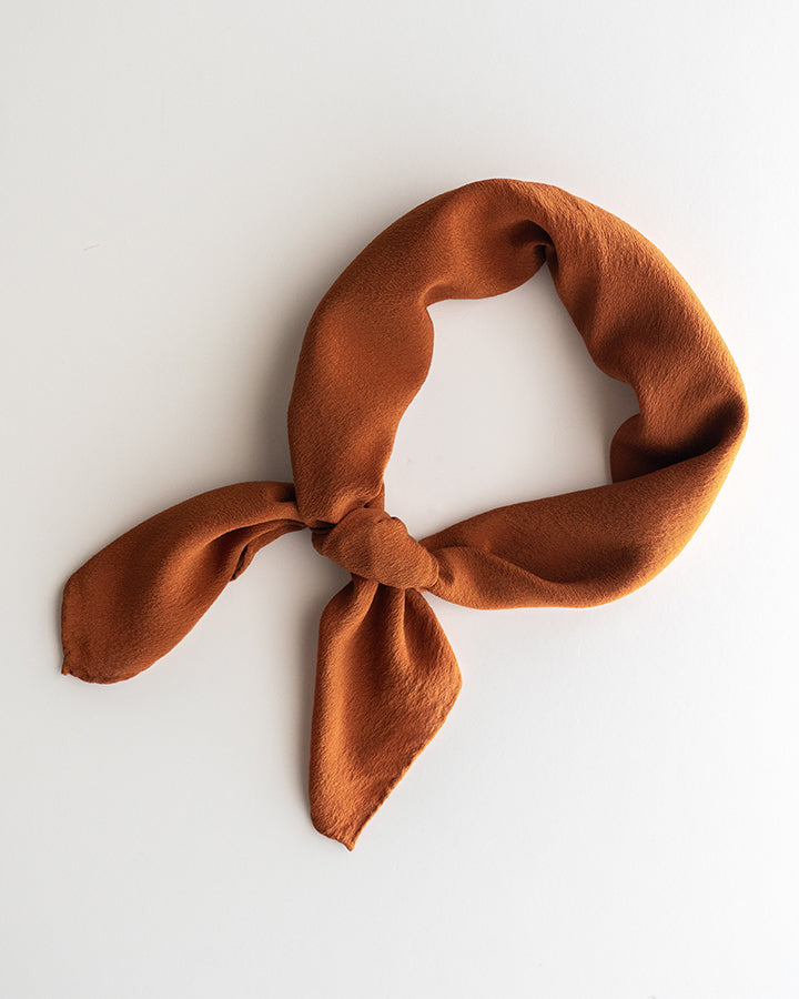 'The Scout' Washable Silk Scarf in Rust