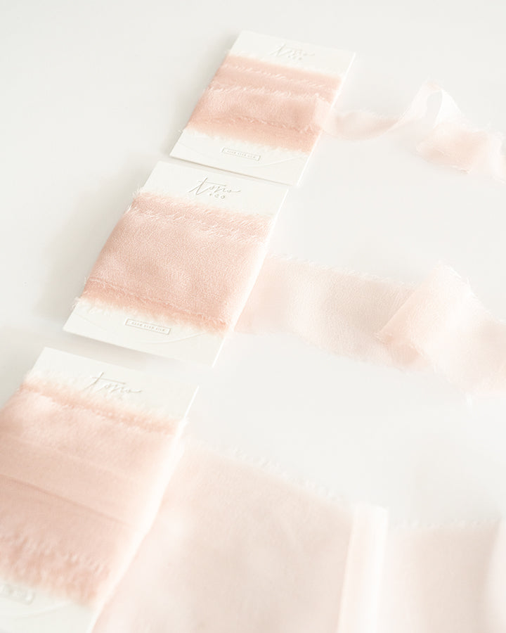 Tono + co Limited Edition Champagne in Gossamer Silk Ribbon. View the new fall favorites featuring Champagne + Terra Cotta + Rust, lovingly hand-dyed in Santa Ana, California. Check out our website for more color, wedding, and styling inspiration.