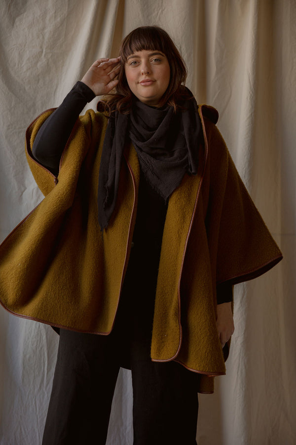 Washable Silk Blanket Scarf in Charcoal
