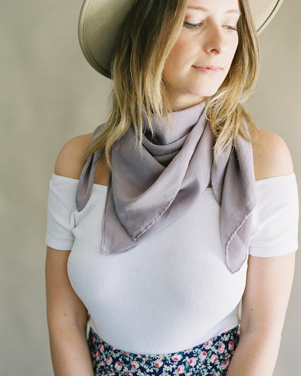 'The Classic' Washable Silk Scarf in Lilac