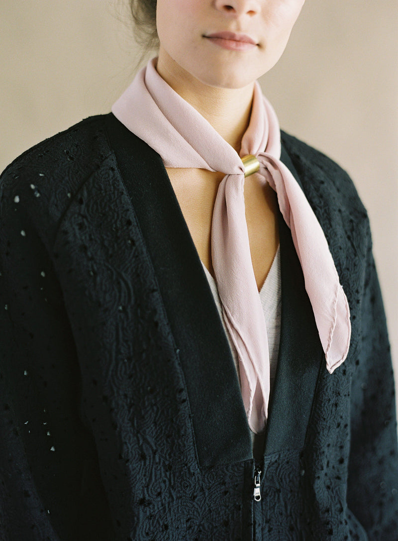 'The Scout' Washable Silk Scarf in Blush