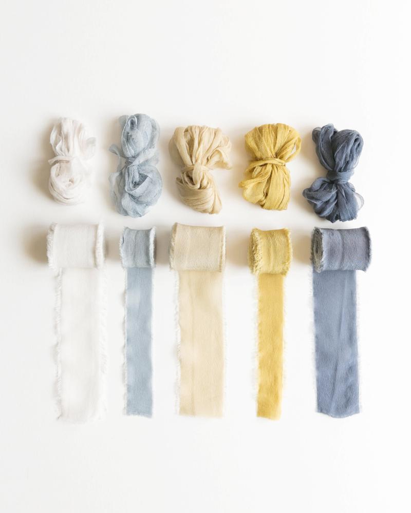 Tono + co Classic Ribbon in favorites from the Natural + Golden + Marine collections. Perfect for styling bouquets, stationary, and detail work. Lovingly hand-dyed in Santa Ana California and available in 24 signature colors. Check out our website for more color, styling, and wedding inspiration. 
