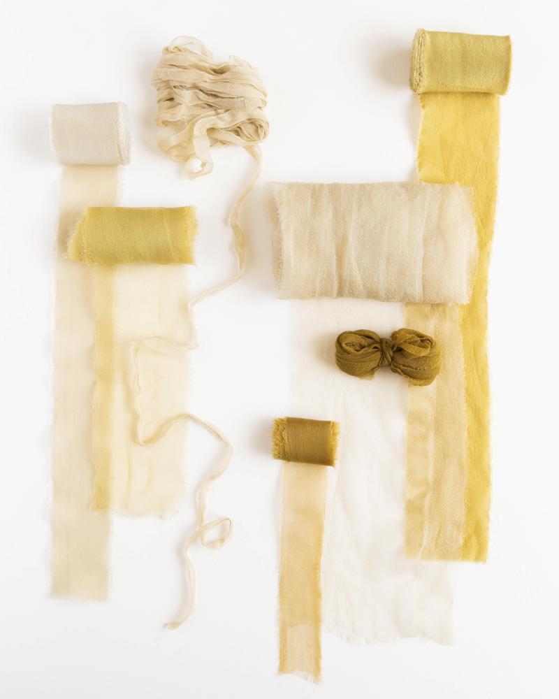 Tono + co Classic Silk Ribbon in 'Honey.' Lovingly hand-dyed in Santa Ana, California and available in 24 signature colors. Check out our website for more color, styling, and bridal inspiration. 