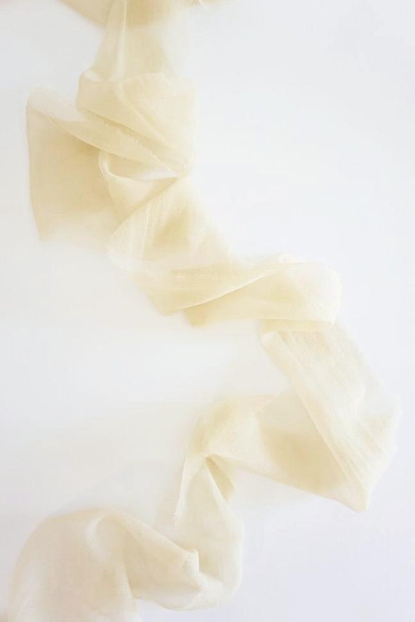 Silk Gossamer Ribbon in Cream