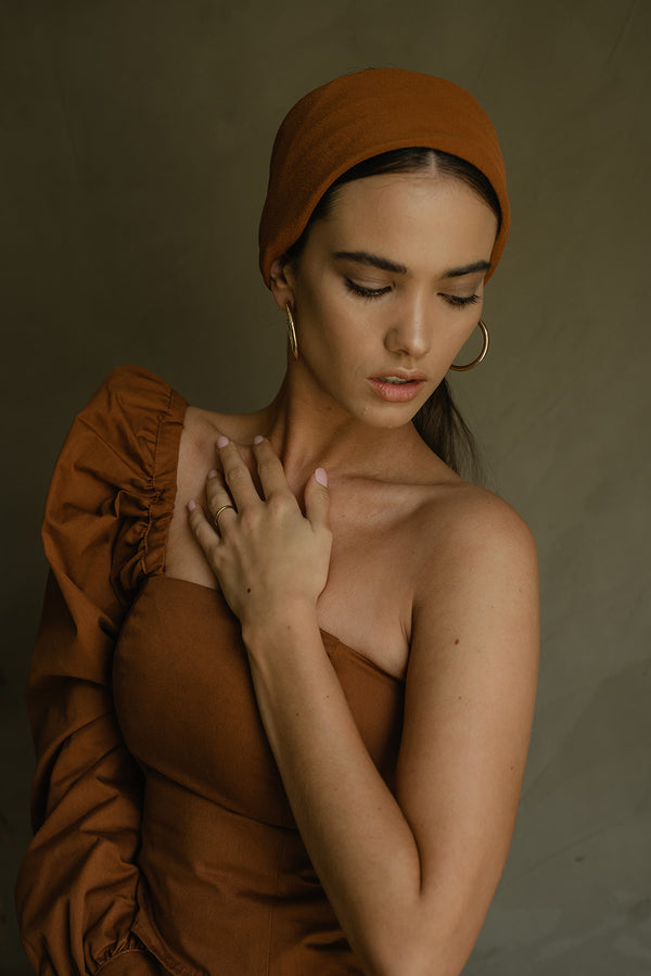 'The Classic' Washable Silk Scarf in Rust